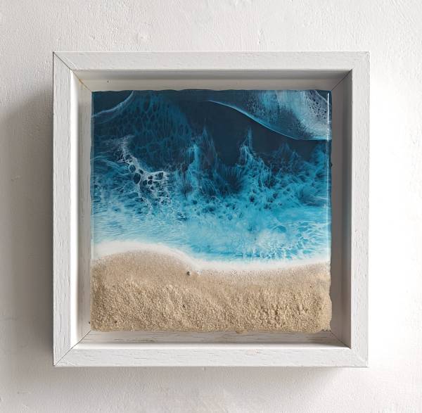 - a , wood Sculpture by Andrea Ganoczyova, measuring 15 x 15 cm (H x W) framed at 19 x 19 cm £100